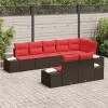  Kerti Kanapé Szett párnával 8 pcs Barna polirattan