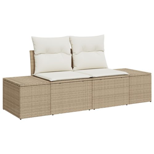  Kerti Kanapé Szett 8 pcs Bézs 319 x 209 x 85 cm PE rattan
