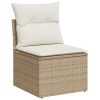  Kerti Kanapé Szett 8 pcs Bézs 319 x 209 x 85 cm PE rattan