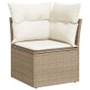  Kerti Kanapé Szett 8 pcs Bézs 319 x 209 x 85 cm PE rattan