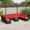  Kerti Kanapé Szett párnával 11 pcs Barna polirattan