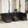  10 Darabos Kerti Kanapé Szett Párnával Fekete Polirattan Akác