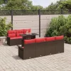  Kerti Kanapé Szett párnával 8 pcs Barna polirattan