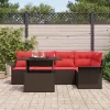  Kerti Kanapé Szett párnával 6 pcs Barna Poli rattan