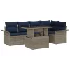  Kerti Kanapé Szett párnával 6 pcs Szürke Poli rattan