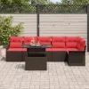  Kerti Kanapé Szett párnával 7 pcs Barna Poli rattan