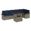  Kerti Kanapé Szett párnával 7 pcs Szürke Poli rattan
