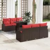  Kerti Kanapé Szett párnával 7 pcs Barna Poli rattan