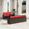  Kerti Kanapé Szett tárolóval 8 pcs Barna Poli rattan