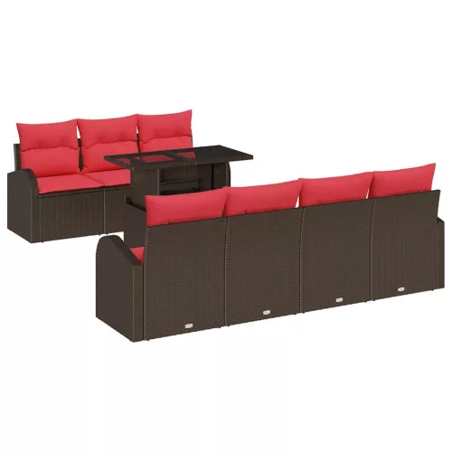  Kerti Kanapé Szett tárolóval 8 pcs Barna Poli rattan