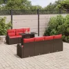  Kerti Kanapé Szett tárolóval 8 pcs Barna Poli rattan