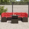  Kerti Kanapé Szett tárolóval 8 pcs Barna polirattan