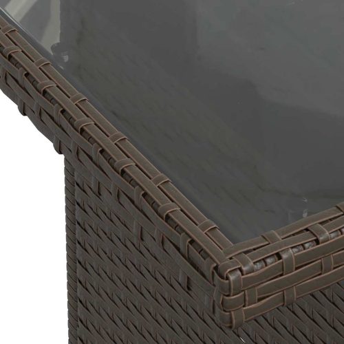  Kerti Kanapé Szett párnával 6 pcs Barna és Piros polirattan