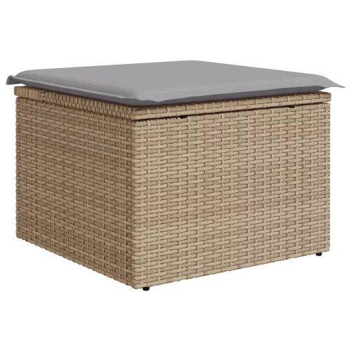  9 darabos Kerti Kanapé Szett Párnákkal Bézs Poli Rattan