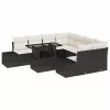  Kerti Kanapé Szett 9 pcs Fekete és krémszínű 100 x 55 x 73 cm