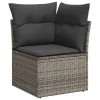  7 darabos kerti kanapé szett párnákkal szürke poli rattan