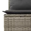  7 darabos kerti kanapé szett párnákkal szürke poli rattan