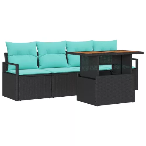  Kerti Kanapé Szett párnával 5 pcs Fekete és kék