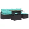  Kert étkező szett párnával 6 pcs Fekete és Kékeszöld