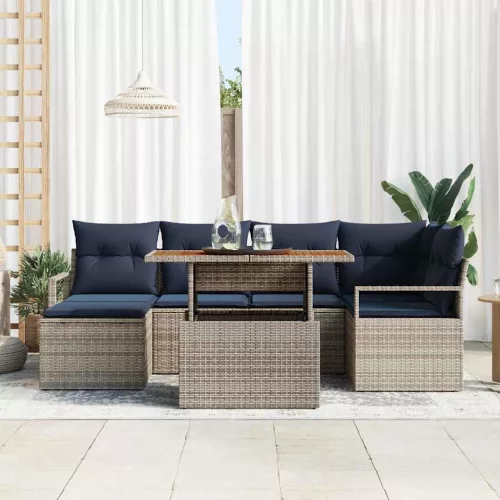  Kert étkező szett párnával 7 pcs Szürke és Tengerész Kék