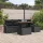  6 Részes Kerti Étkezőszett Párnákkal Fekete Poli Rattan Akác