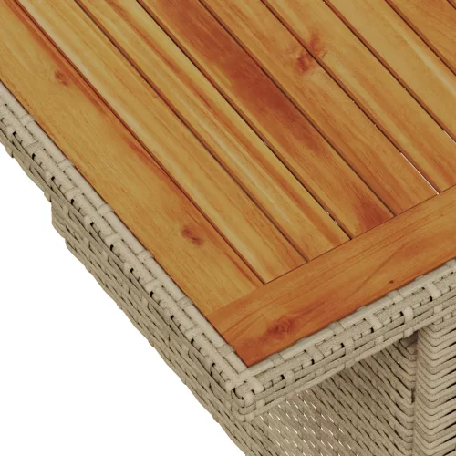  8 Részes Kerti Étkező Szett Párnákkal Bézs Poly Rattan Akác