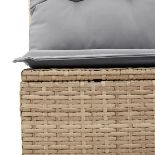  8 részes kerti étkező szett párnákkal bézs poli rattan akáciából