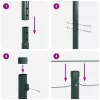  Kerítésoszlopok 52 db Zöld Ø32 mm 200 cm Horganyzott Acél