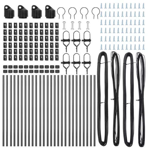  Kerítéstartók 26 db Szürke Ø32 mm 80 cm Horganyzott Acél