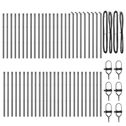  Kerítésoszlopok 52 db Szürke Ø32 mm 100 cm Horganyzott Acél