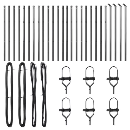  Kerítésoszlopok 26 db Szürke Ø32 mm 120 cm Horganyzott Acél