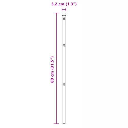  Kerítéselemek 26 db Ø32 mm 80 cm Horganyzott Acél