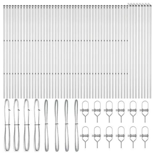  Kerítési Oszlopok 52 db Ø32 mm 150 cm Galvanizált Acél