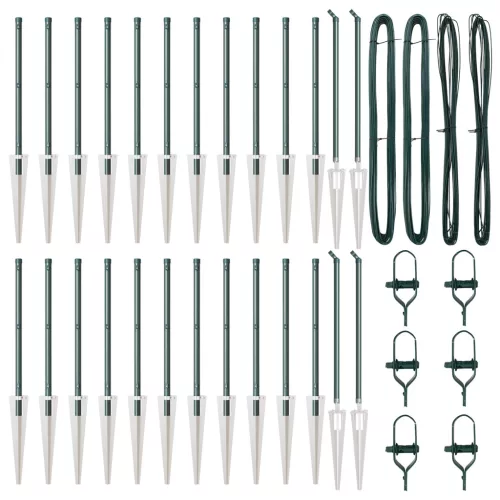  Kerítésoszlopok Cövekekkel 26 db Ø32 mm 120 cm Galvanizált Acél