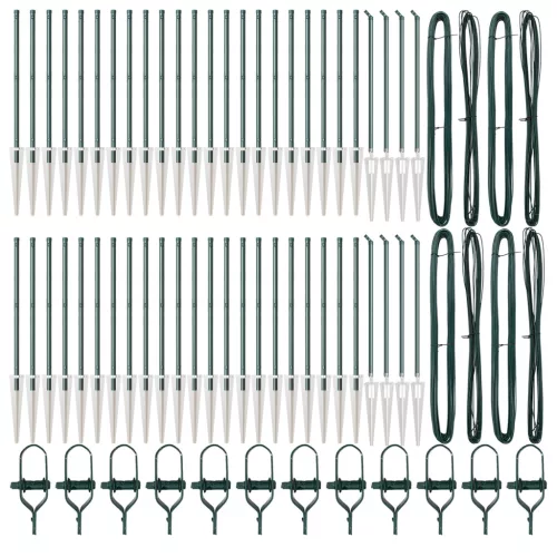  Kerítésoszlopok Spike-kel 52 db Ø32 mm 120 cm Horganyzott Acél