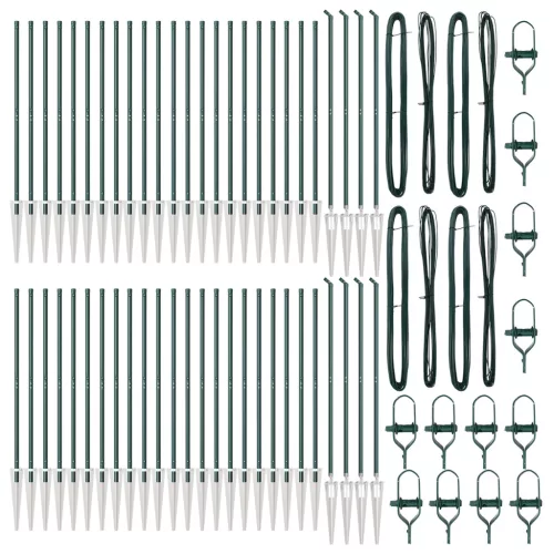  Rácsos oszlopok tüskével 52 db Ø32 mm 140 cm Horganyzott acél