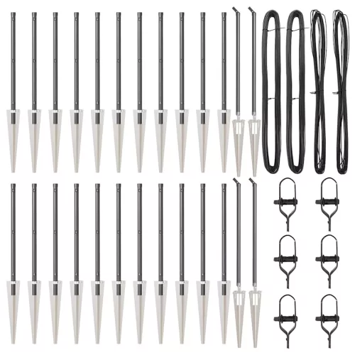  Kerti Korlátoszlopok Spike-kal 26 db Ø32 mm 100 cm Horganyzott Acél