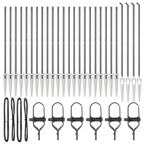  Kerítésoszlopok cövekkel 26 db Ø32 mm 180 cm Horganyzott acél