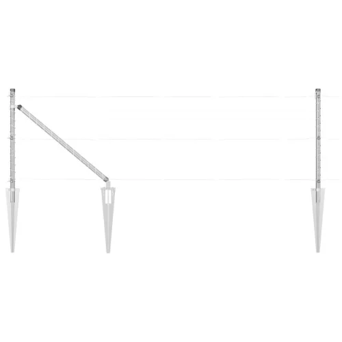  Kerti Kerítéselemek Spike-kal 52 db Ø32 mm 80 cm Horganyzott Acél