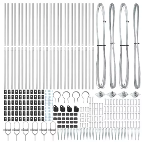 Fémoszlopok Cövekekkel 26 db Ø32 mm 170 cm Galvanizált Acél