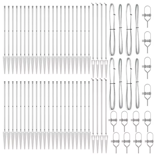  Cölöpök Csúccsal 52 db Ø32 mm 180 cm Horganyzott Acél