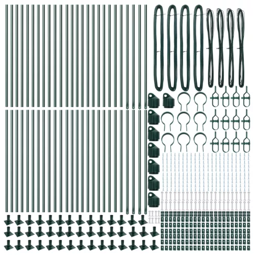  Kerítésoszlopok Alaplemezekkel 52 db Ø32mm 50cm Horganyzott Acél
