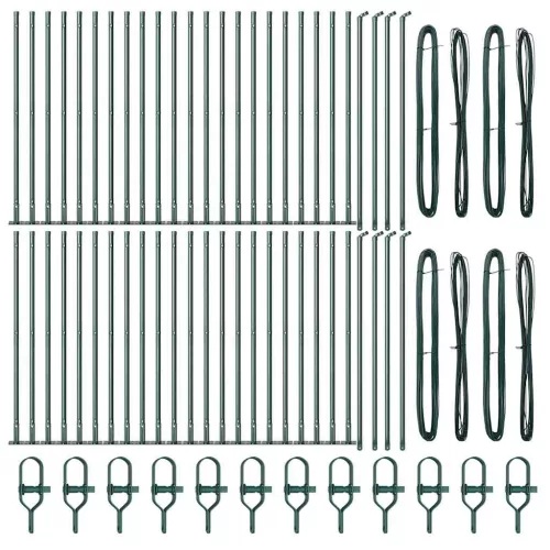  Kerítésoszlopok Alaplapokkal 52 db Ø32mm 70cm Galvanizált Acél