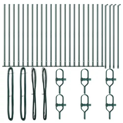  Kerítésoszlopok Alaplemezekkel 26 db Ø32mm 90cm Galvanizált Acél