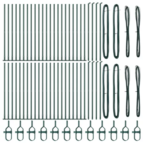  Kerítésoszlopok Talplettel 52 db Ø32mm 78,5cm Horganyzott Acél