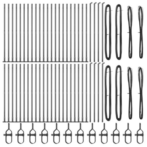  Kerítésoszlopok Alaplemezsel 52 db Ø32mm 68,5cm Horganyzott Acél