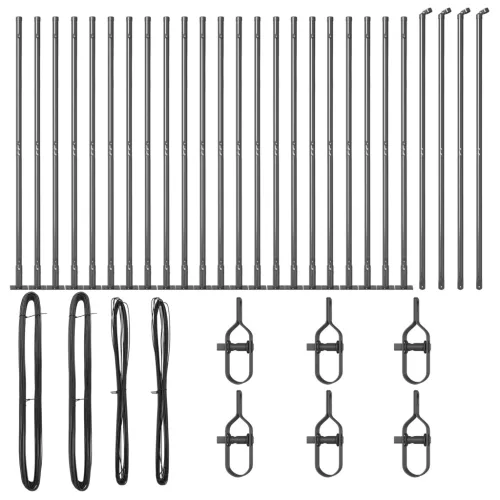  Kerítésoszlopok Alaplapokkal 26 db Ø32mm 88,5cm Galvanizált Acél