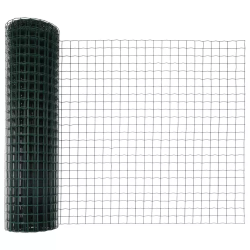  Euro Kerítés 7 Oszloppal 1,2x10 m Horganyzott Acél Zöld