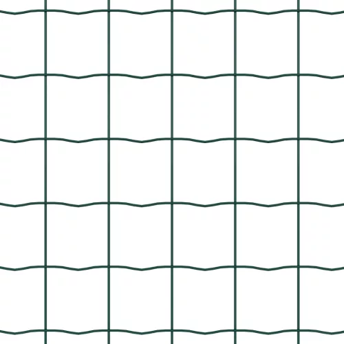  Euro Kerítés 7 Oszloppal 1,5x10 m Galvanizált Acél Zöld
