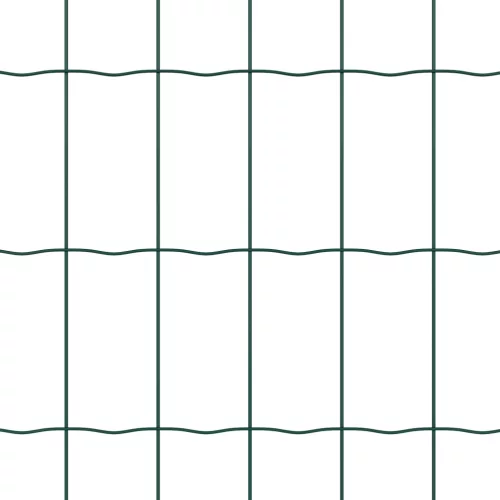  Euro Kerítés 7 Oszloppal 1.6x10 m Galvanizált Acél Zöld